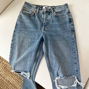Topshop W28 distressed dad jeans